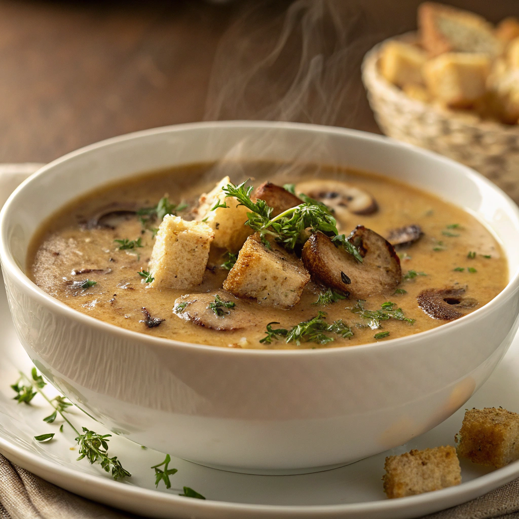 Cremet champignonsuppe