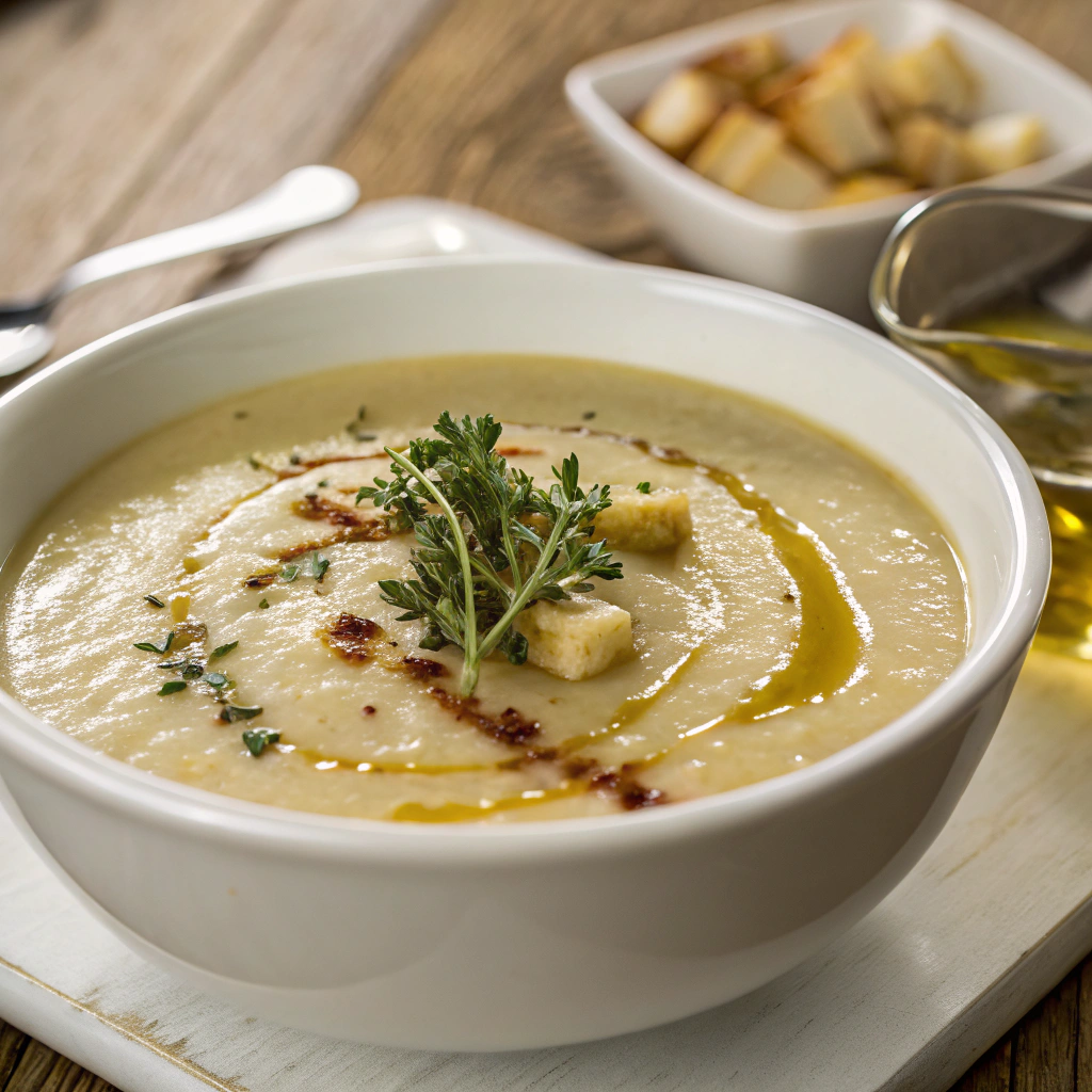 Cremet jordskokkesuppe med fløde