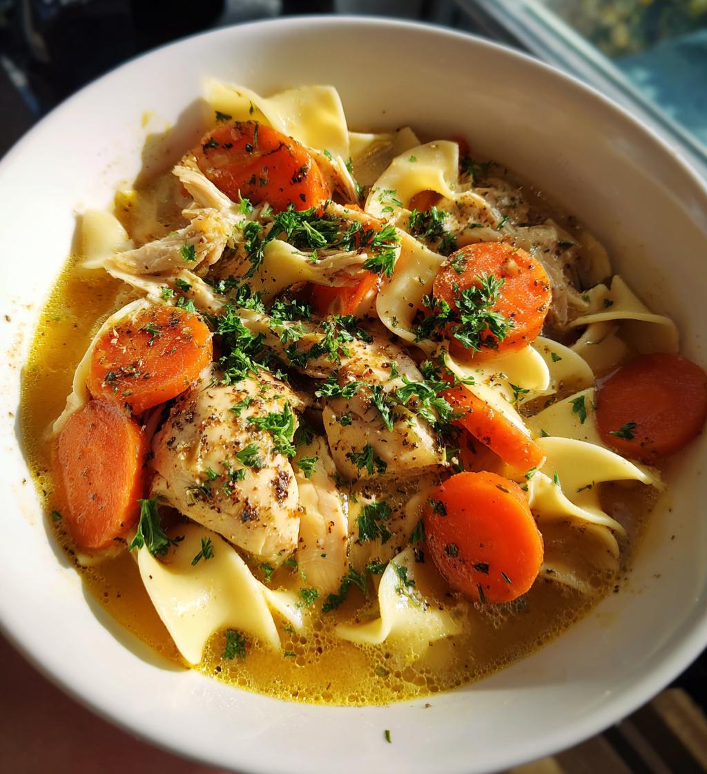 Cremet kyllingesuppe med nudler - detail 1