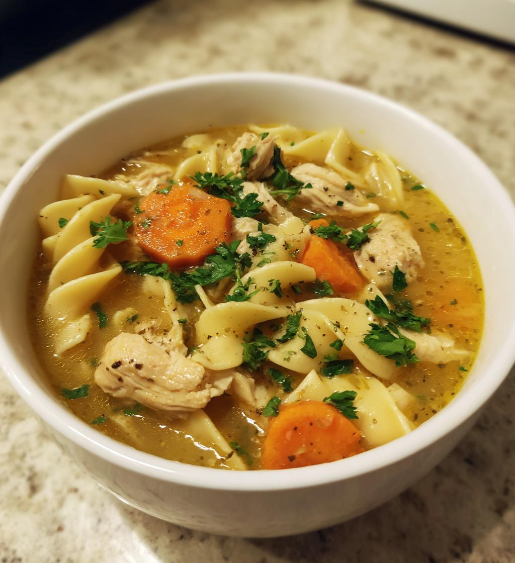 Cremet kyllingesuppe med nudler - detail 1