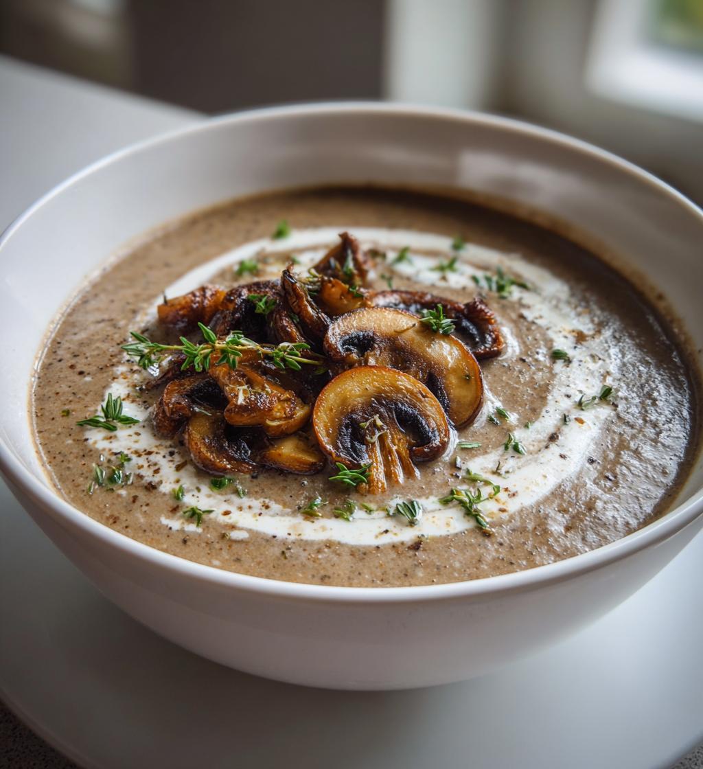 Cremet svampesuppe med timian - detail 1