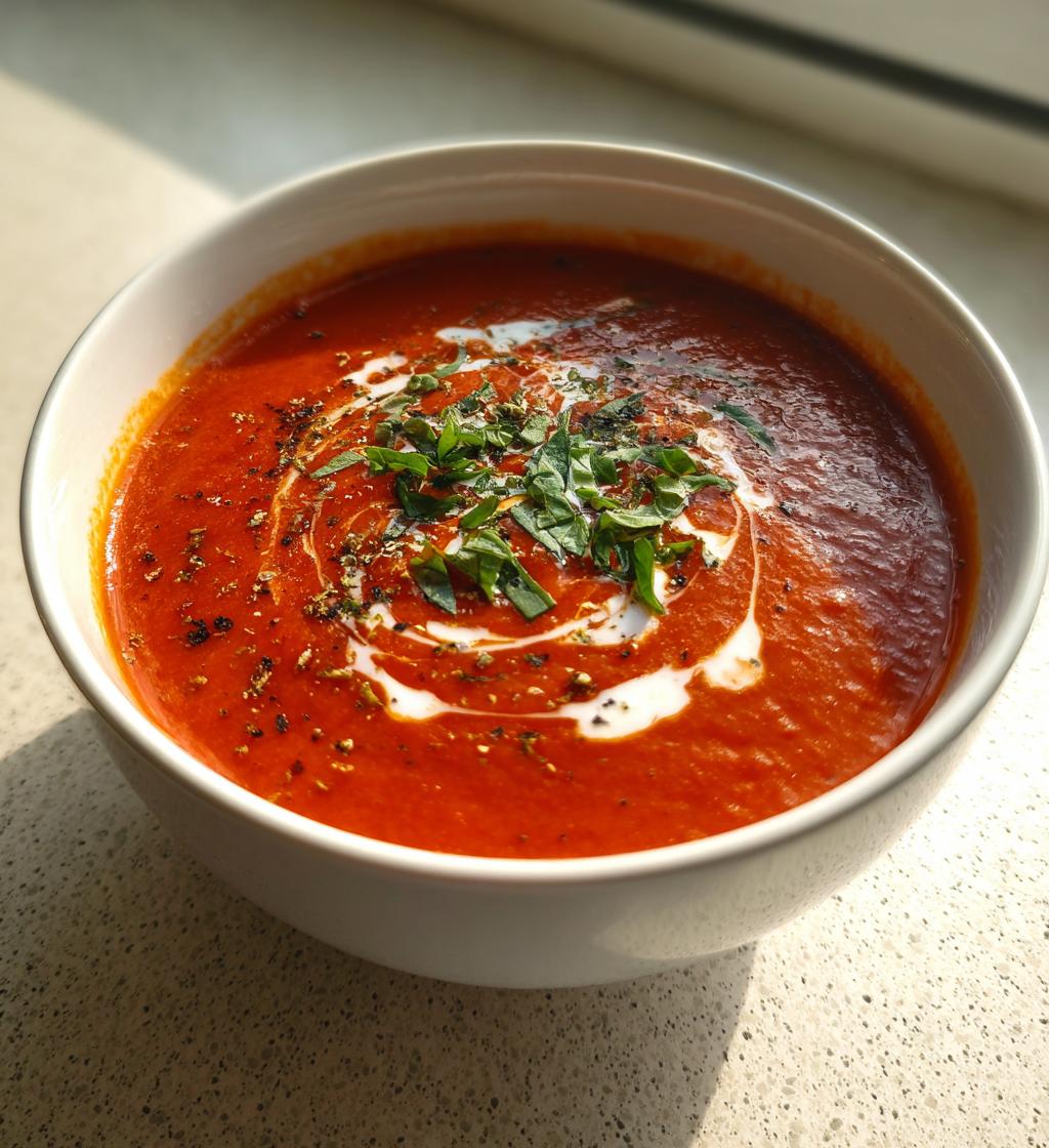 Cremet tomatsuppe med basilikum - detail 1