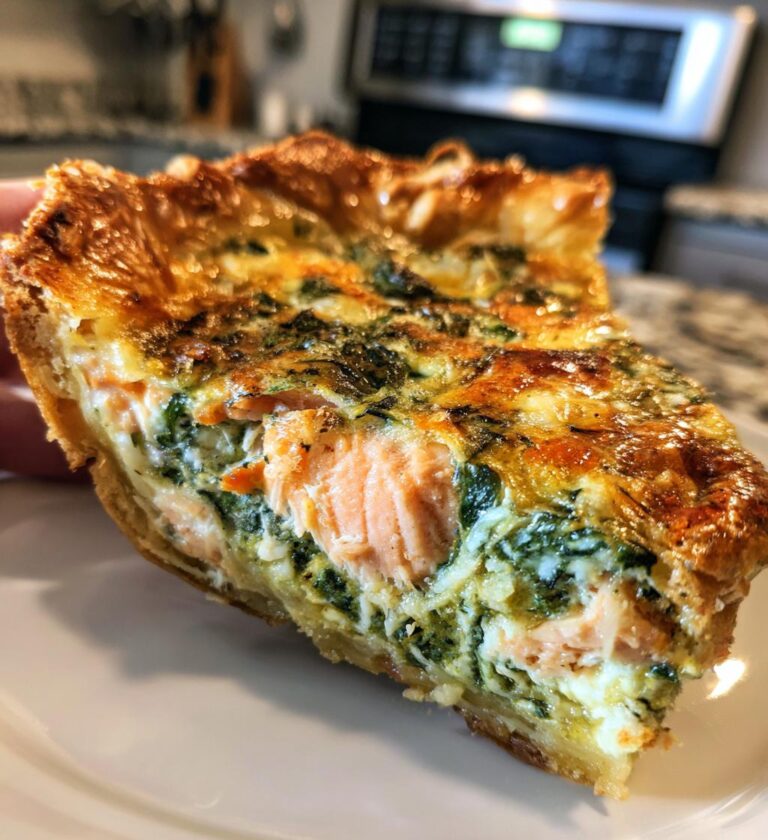 Fisketærte med spinat og laks