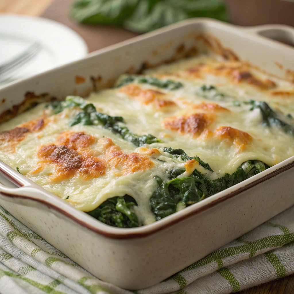 Gratin med ost og spinat til jul