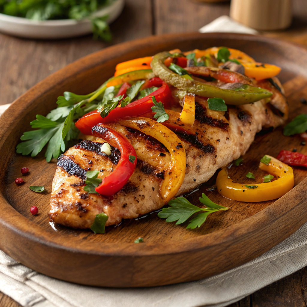 Grillet kylling med paprika
