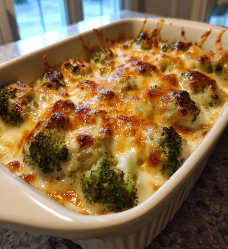 Grøntsagsgratiner med broccoli og ost