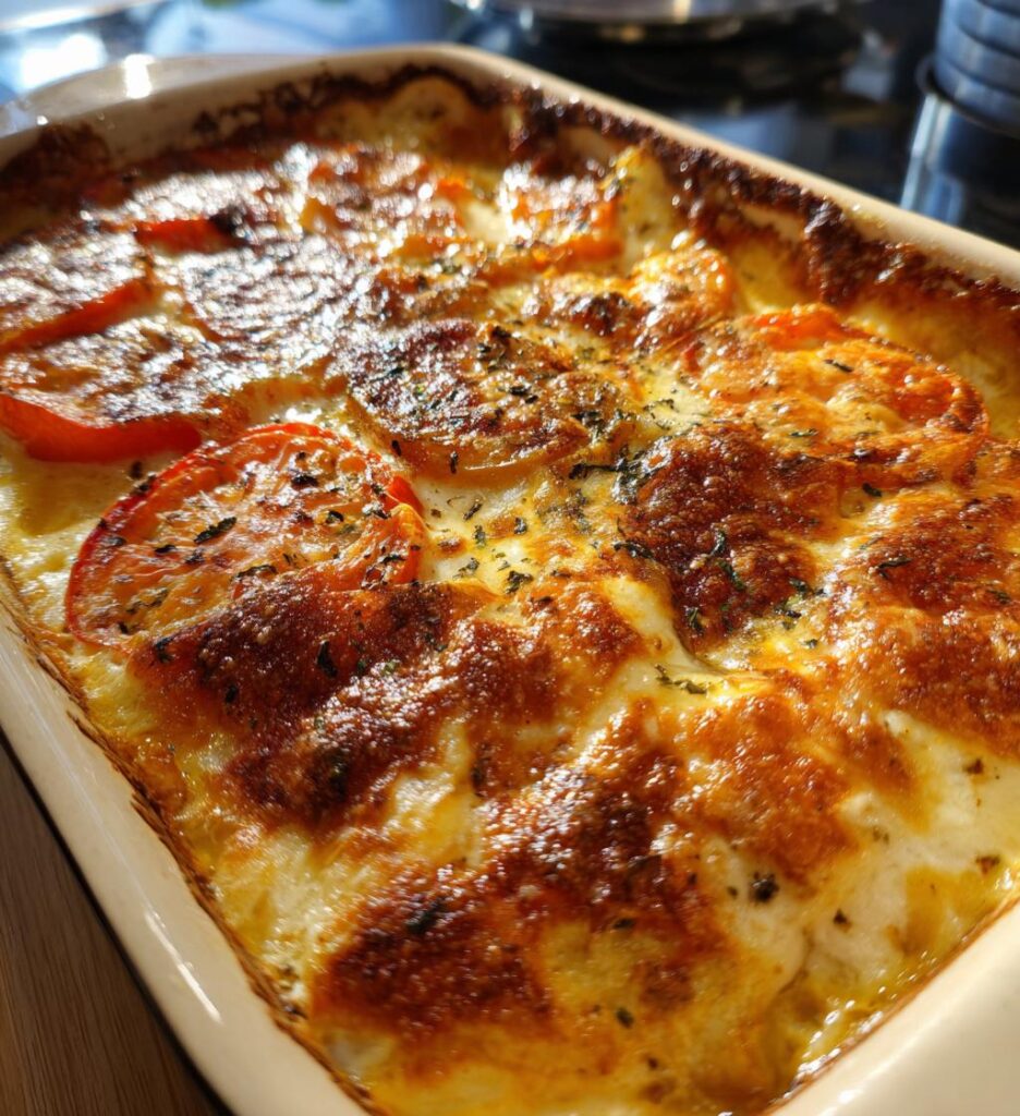 Grøntsagsgratiner med squash og tomat