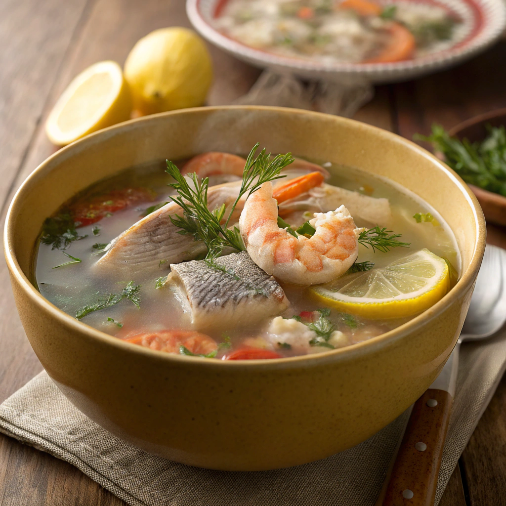 Hjemmelavet fiskesuppe med rejer