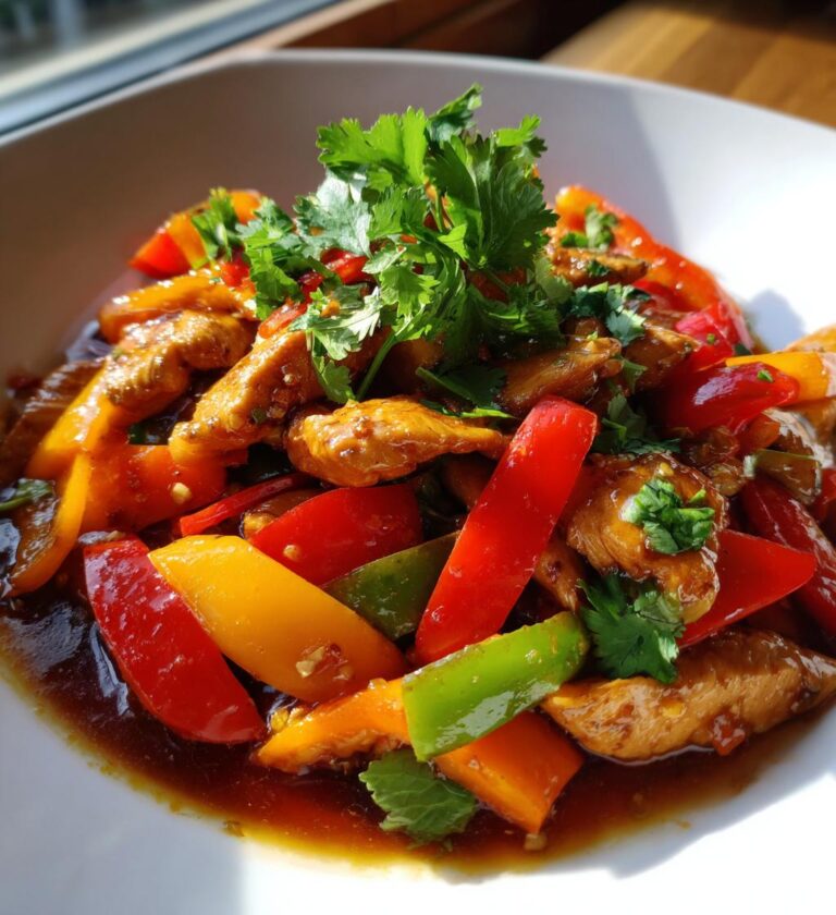 Hurtig wok med kylling og peberfrugt