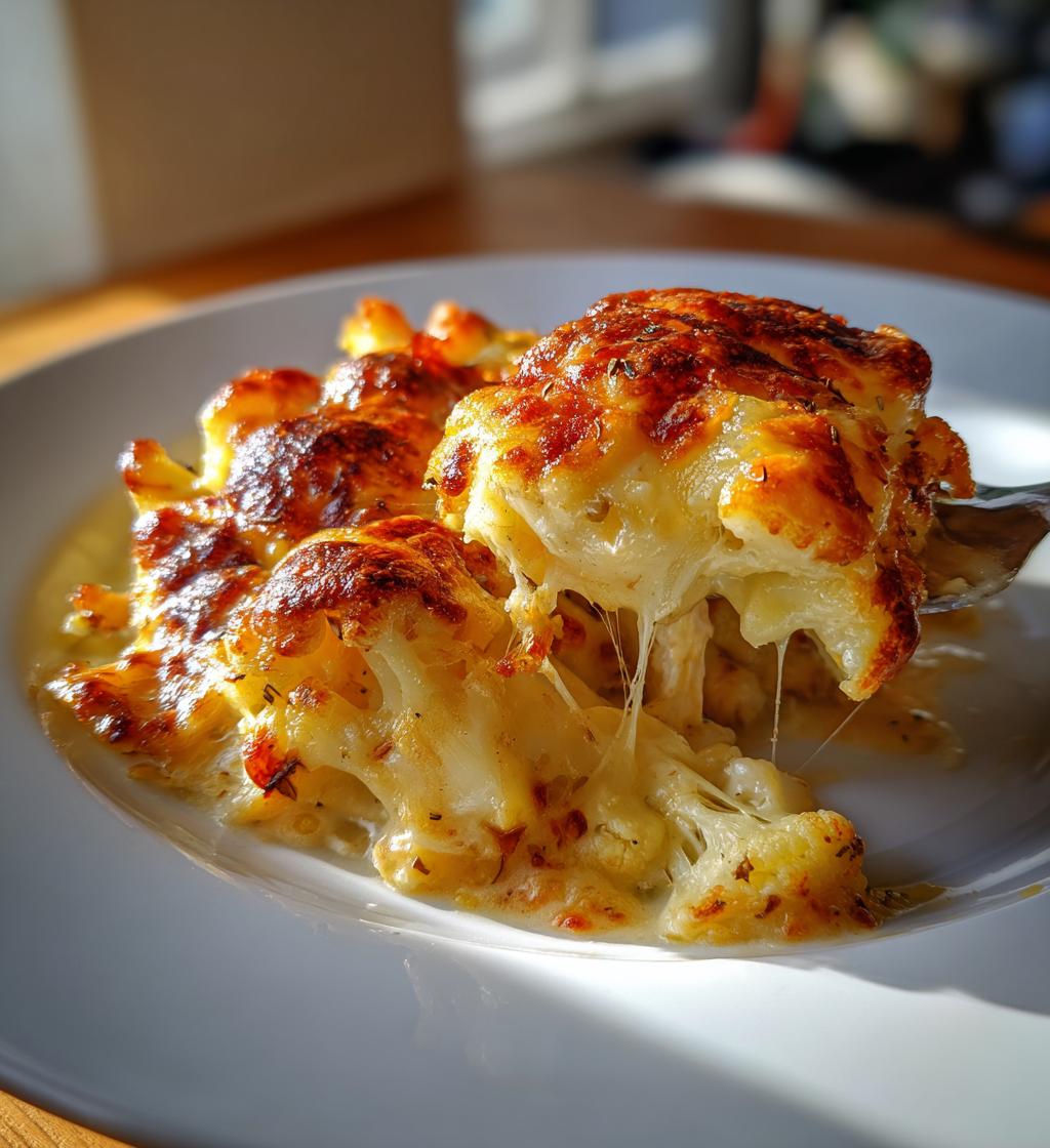 Kartoffel- og blomkålsgratin med ost - detail 1