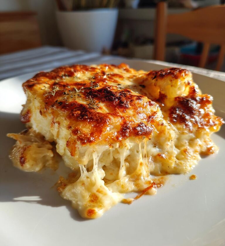 Kartoffel- og blomkålsgratin med ost