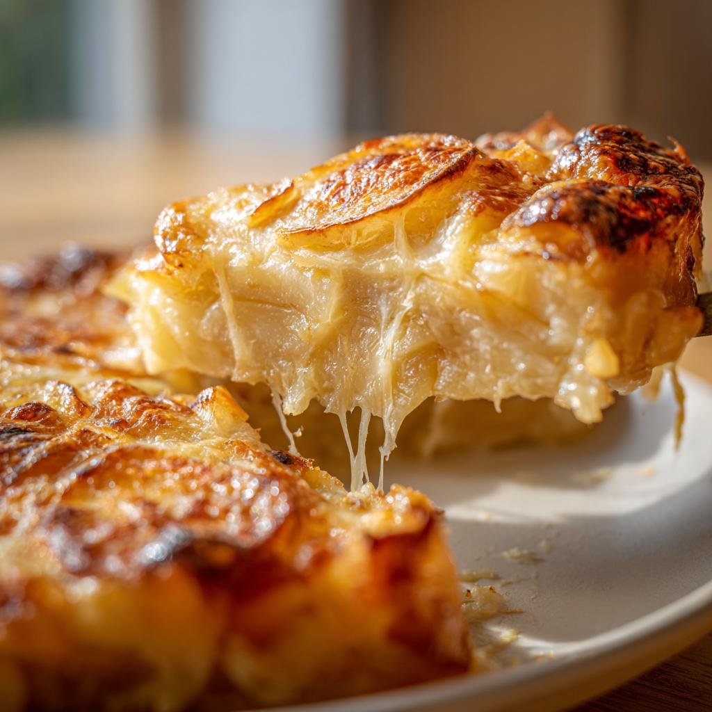 Kartoffel-porre gratin med gruyère