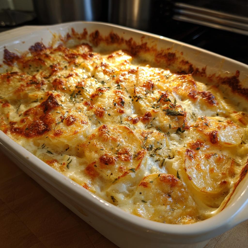 Kartoffelgratin med gulerødder