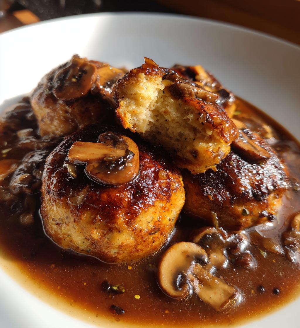 Krebinetter med brun sauce og champignon - detail 1