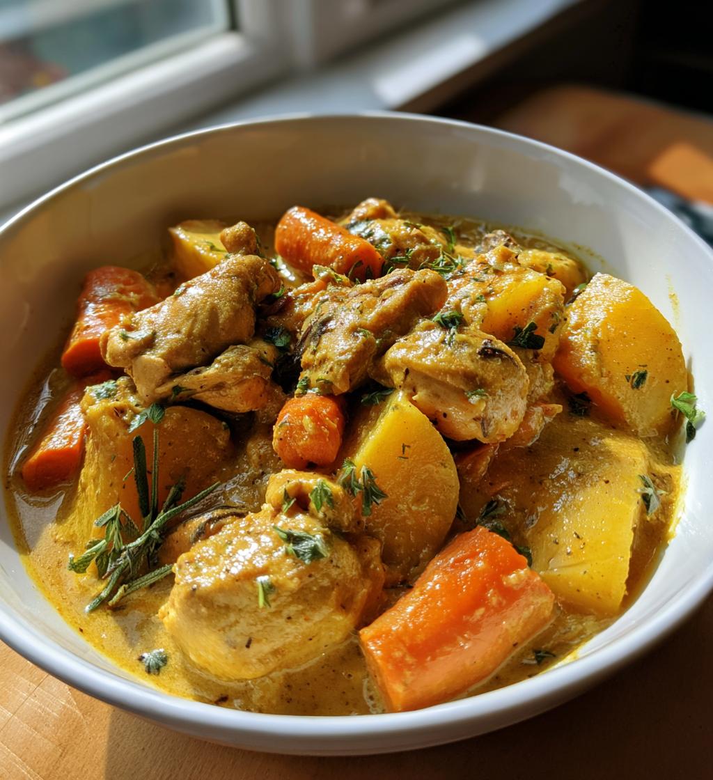 Kylling i kokos-curry med squash