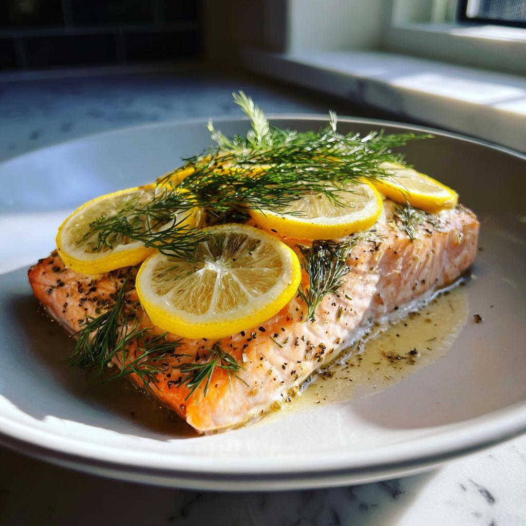 Laks i ovn med citron og dild