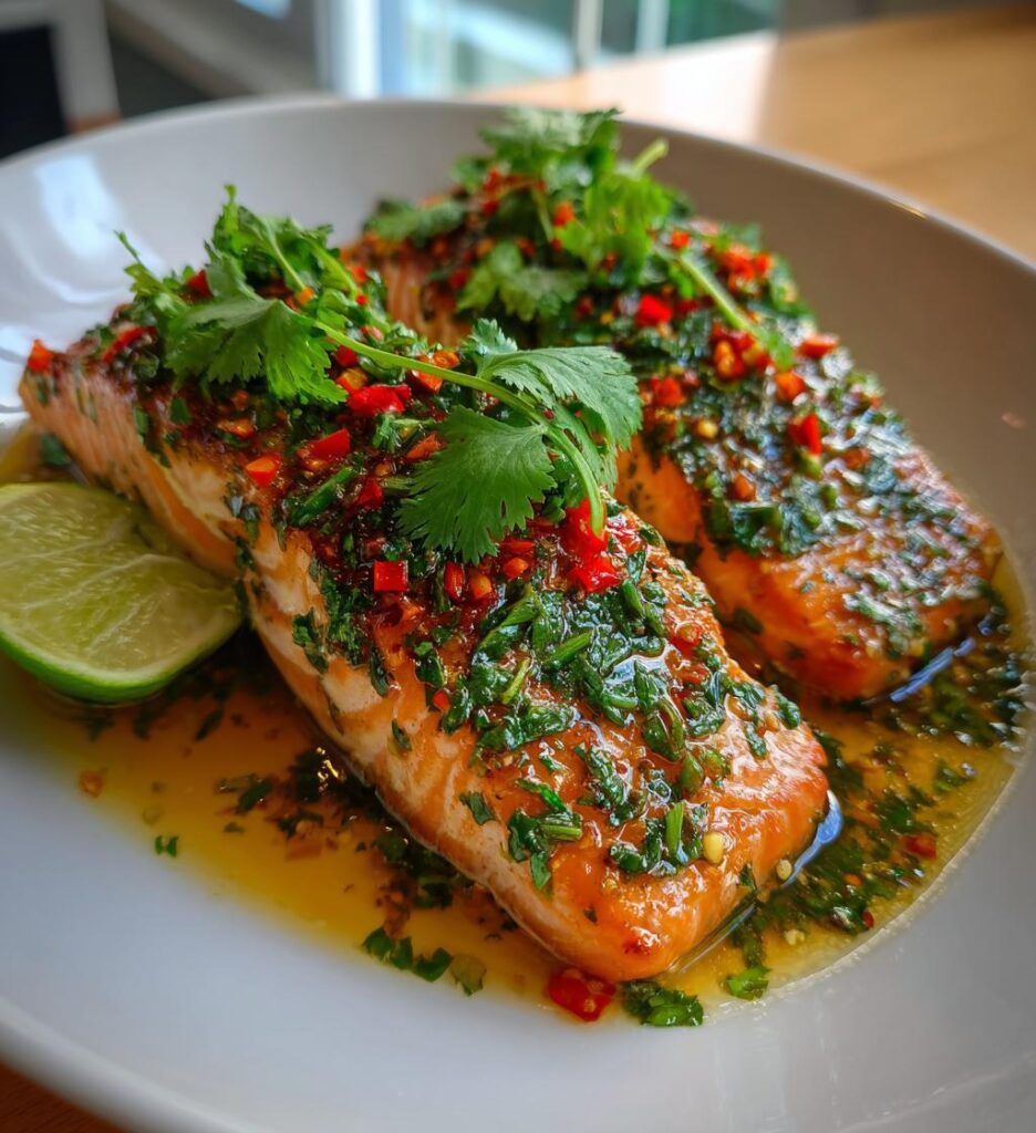 Ovnbagt laks med chili og lime
