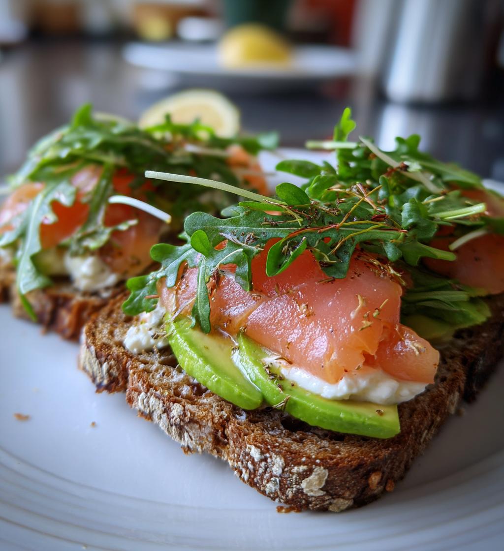 Røget laks på rugbrød med avocado - detail 1