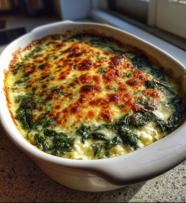 Spinat- og feta-gratiner