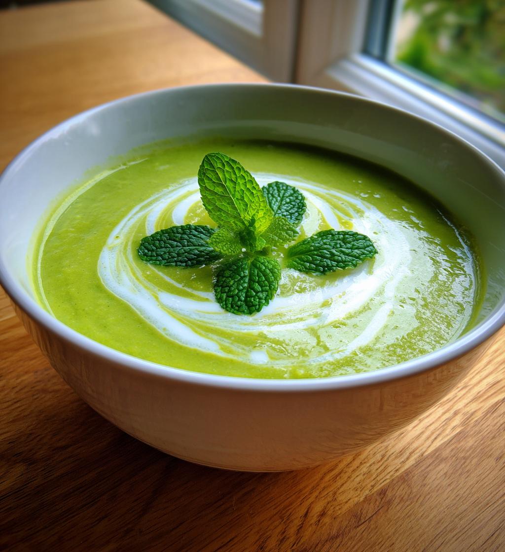 Ærtesuppe med mynte og fløde - detail 1