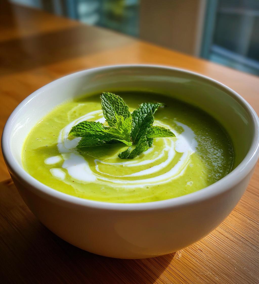 Ærtesuppe med mynte og fløde