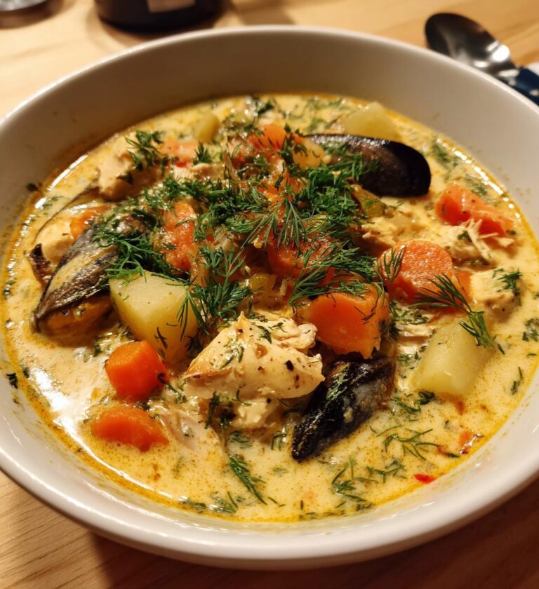 Cremet fiskesuppe med rodfrugter – varmende og fyldig suppe
