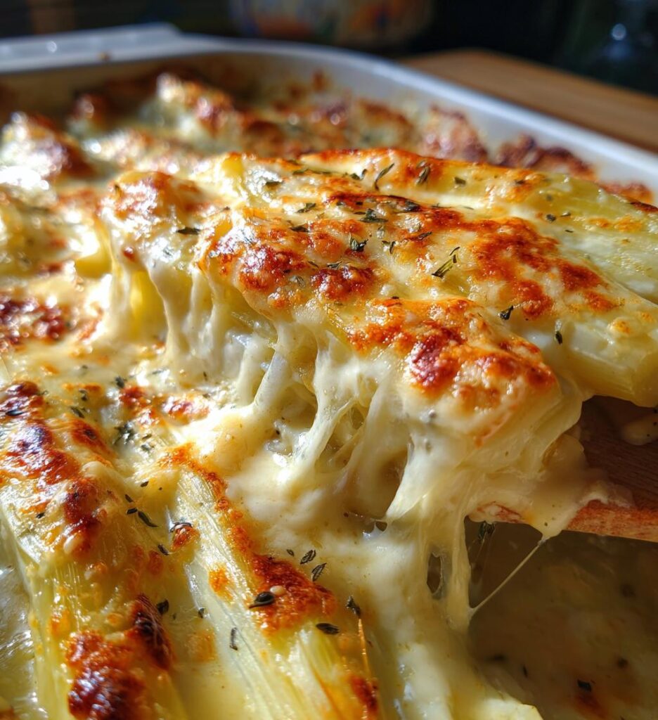 Gratineret porre med ostesauce – mild og klassisk smag