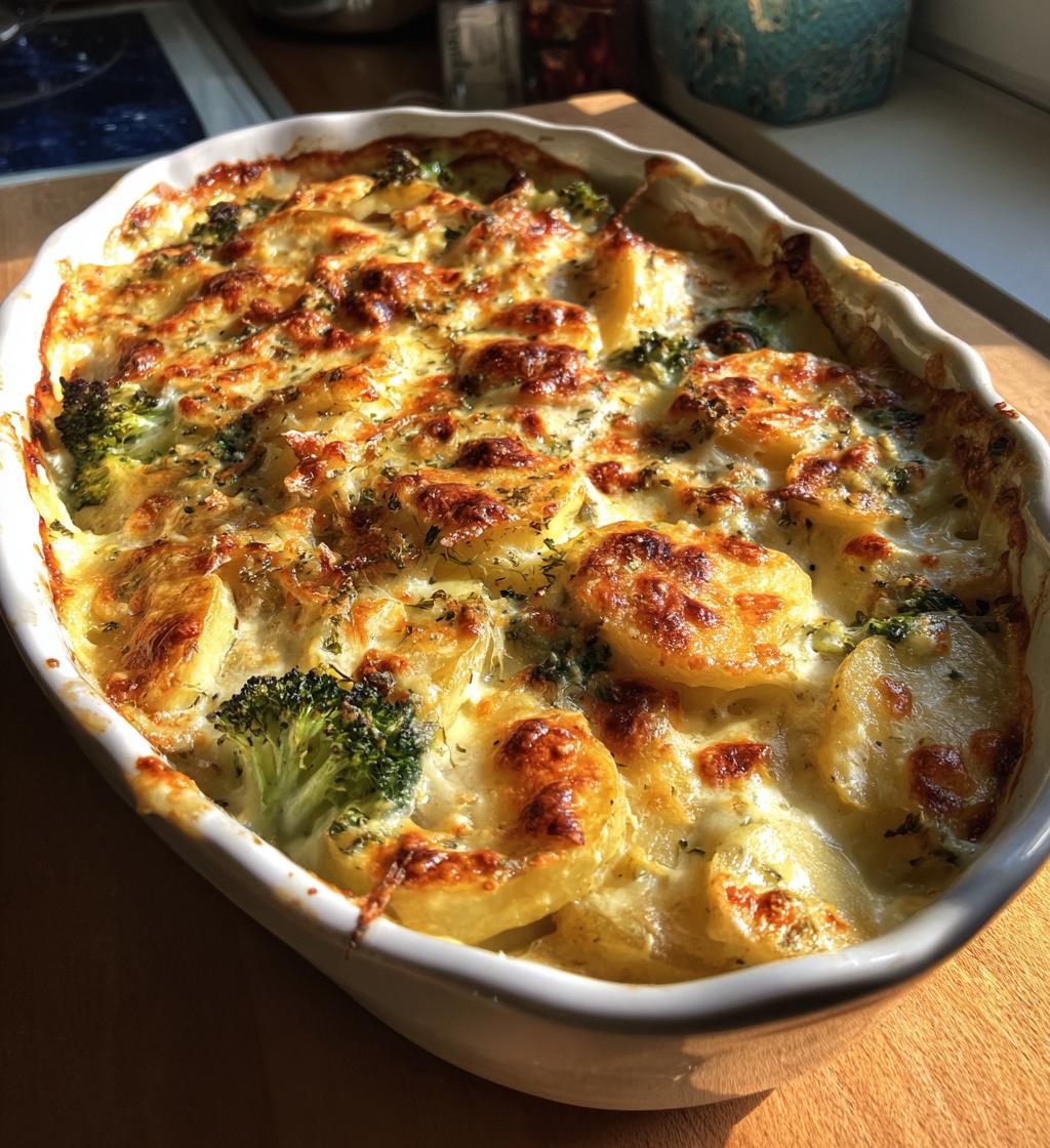 Kartoffel- og broccoli-gratin med ost - detail 1