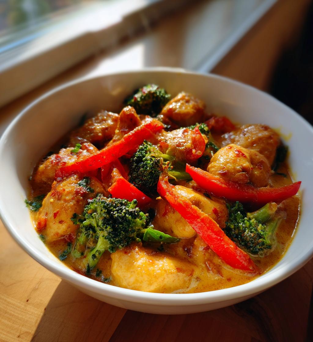 Kylling i kokos-curry med grøntsager