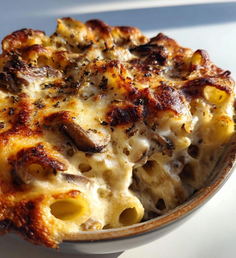 Pastagratin med svampe og fløde – perfekt til kølige dage