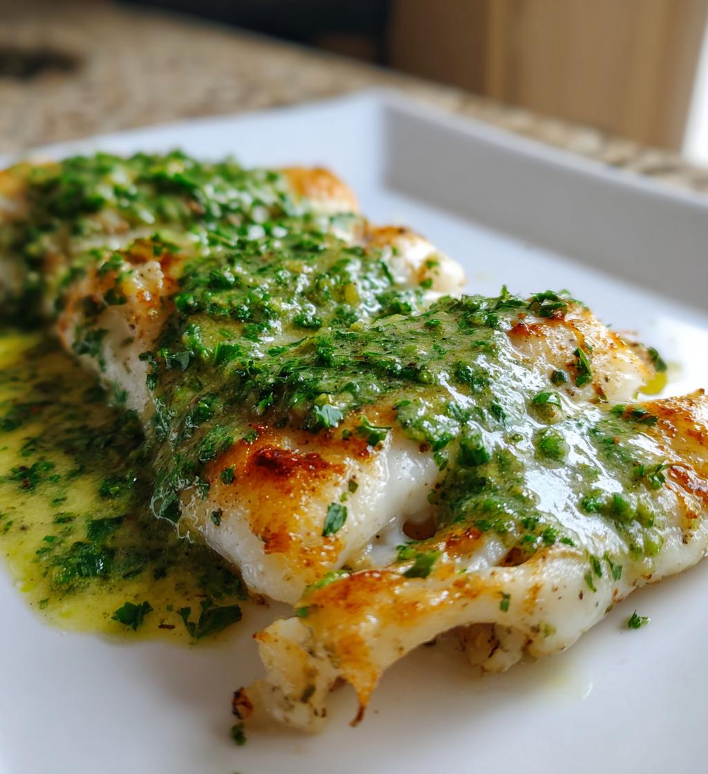 Rødspættefilet med persillesovs, frisk fisk til familiemiddag - detail 1