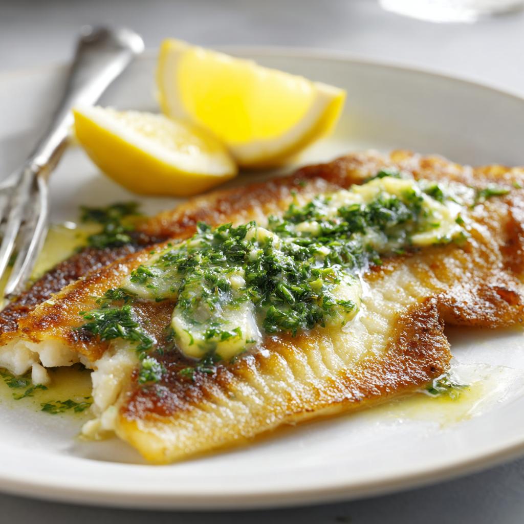 Stegt rødspætte med persillesmør – sprød fisk med klassisk tilbehør - detail 1