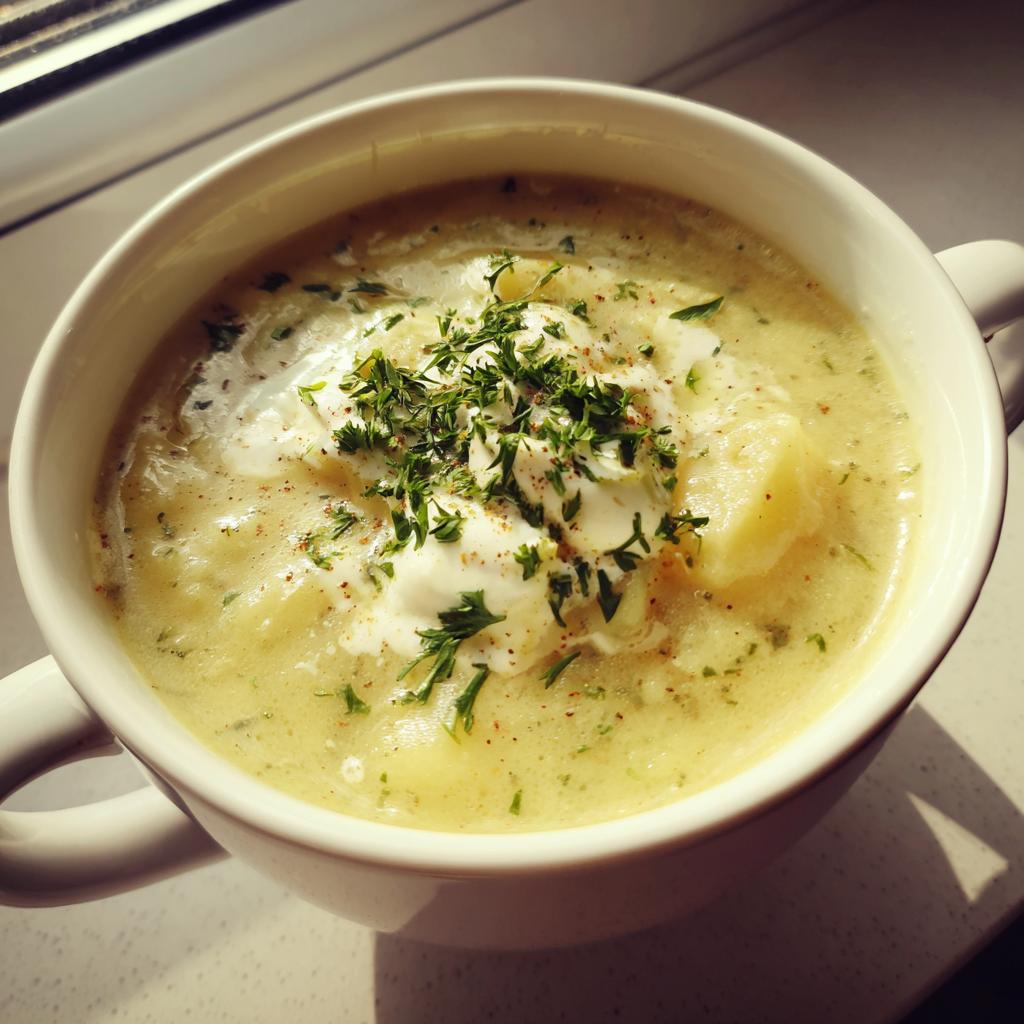 cremet kartoffelsuppe med porre, klassisk comfort