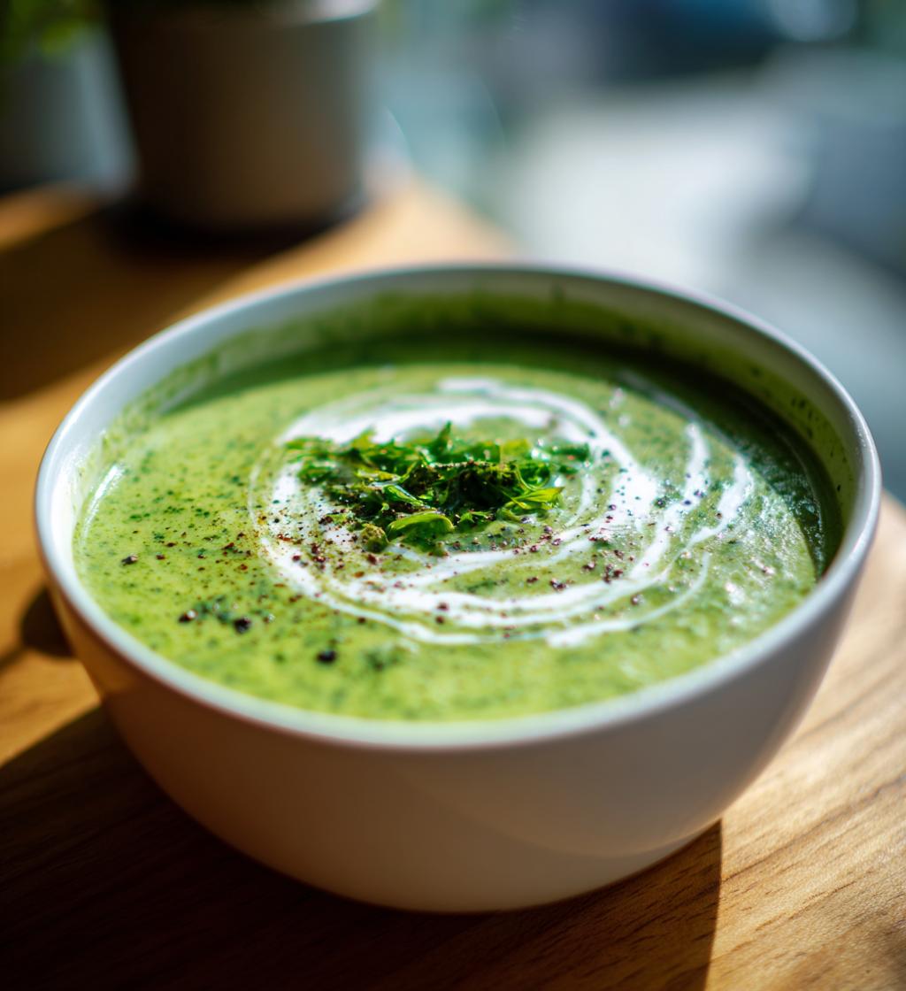 cremet spinatsuppe - detail 1