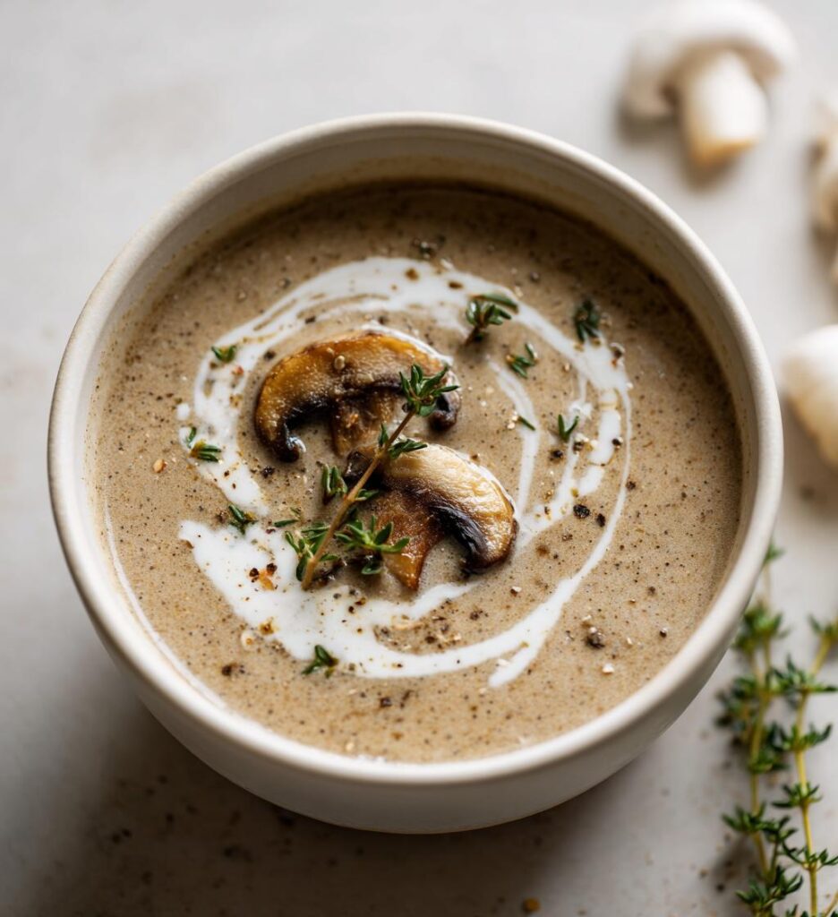 cremet svampesuppe med fløde, vinter pinterest hit
