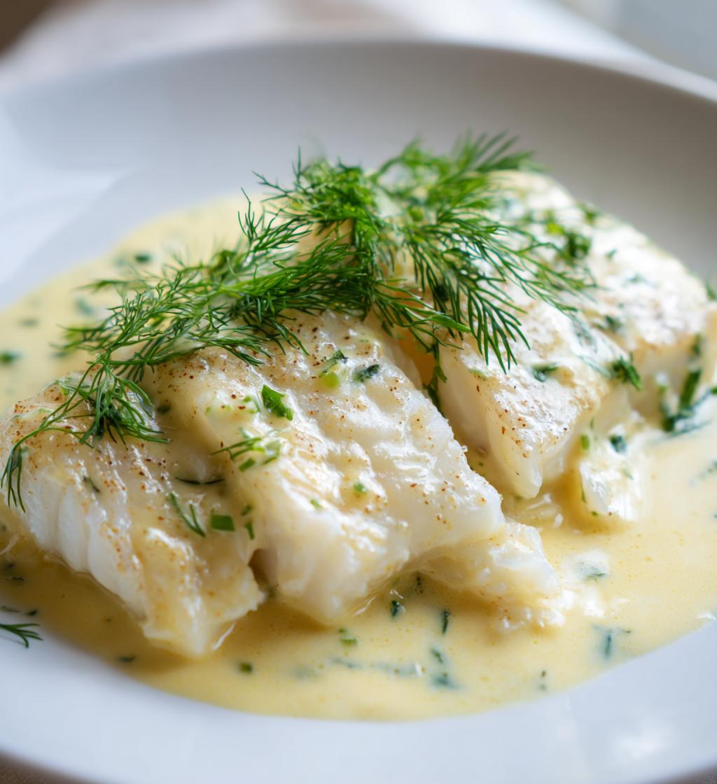 dampet fisk med mild flødesauce, nordisk klassiker