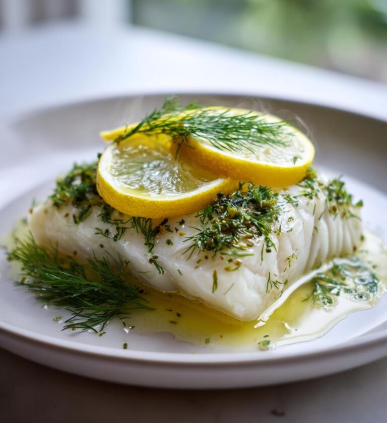dampet fisk med urter og citron, sund og let ret
