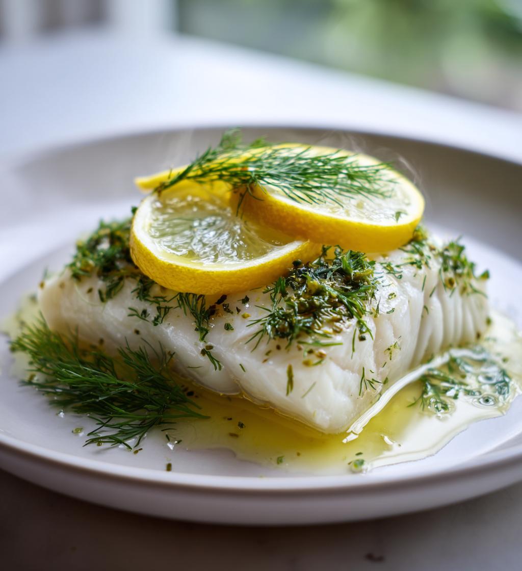 dampet fisk med urter og citron, sund og let ret