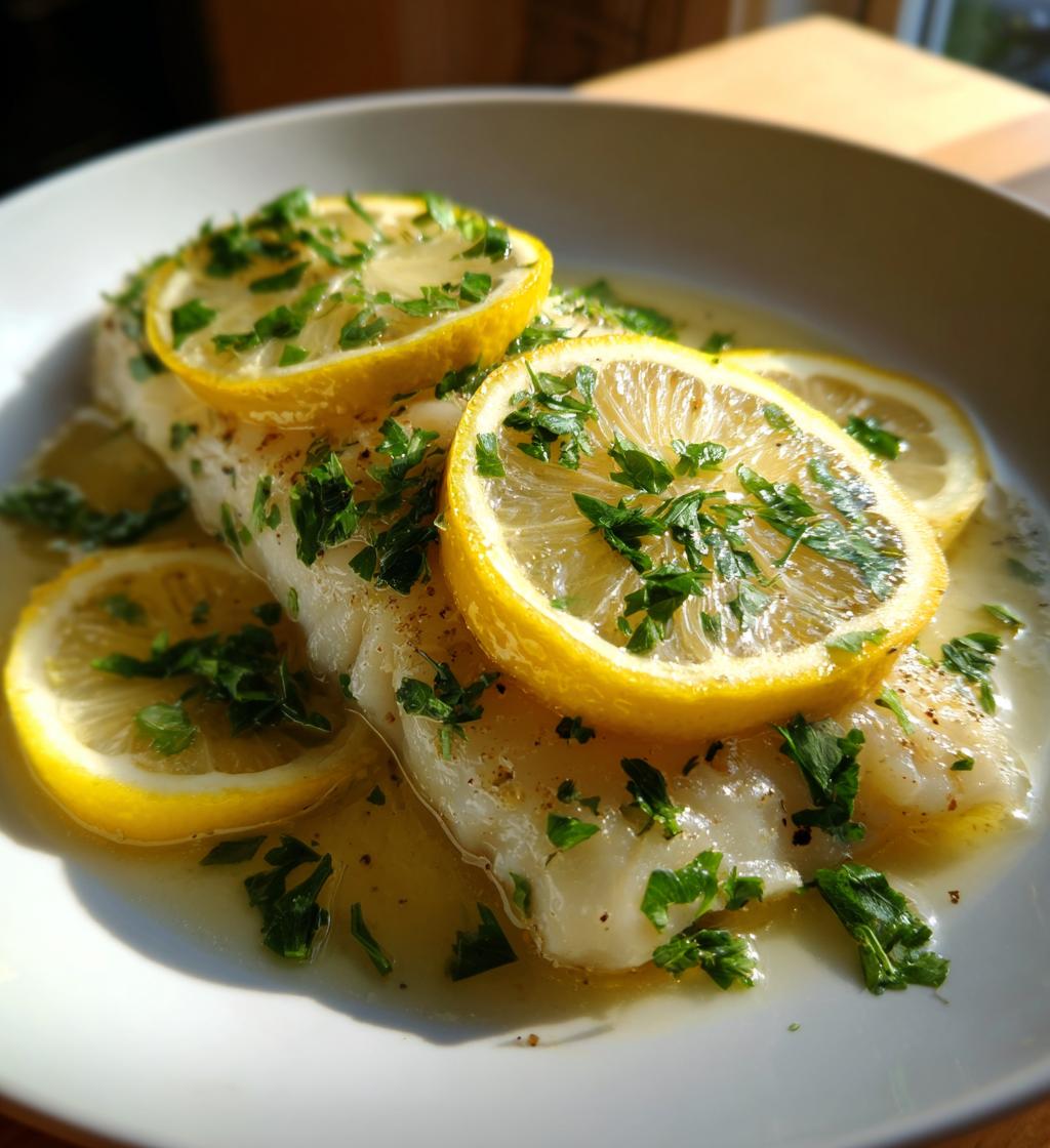 dampet torsk med citron og persille