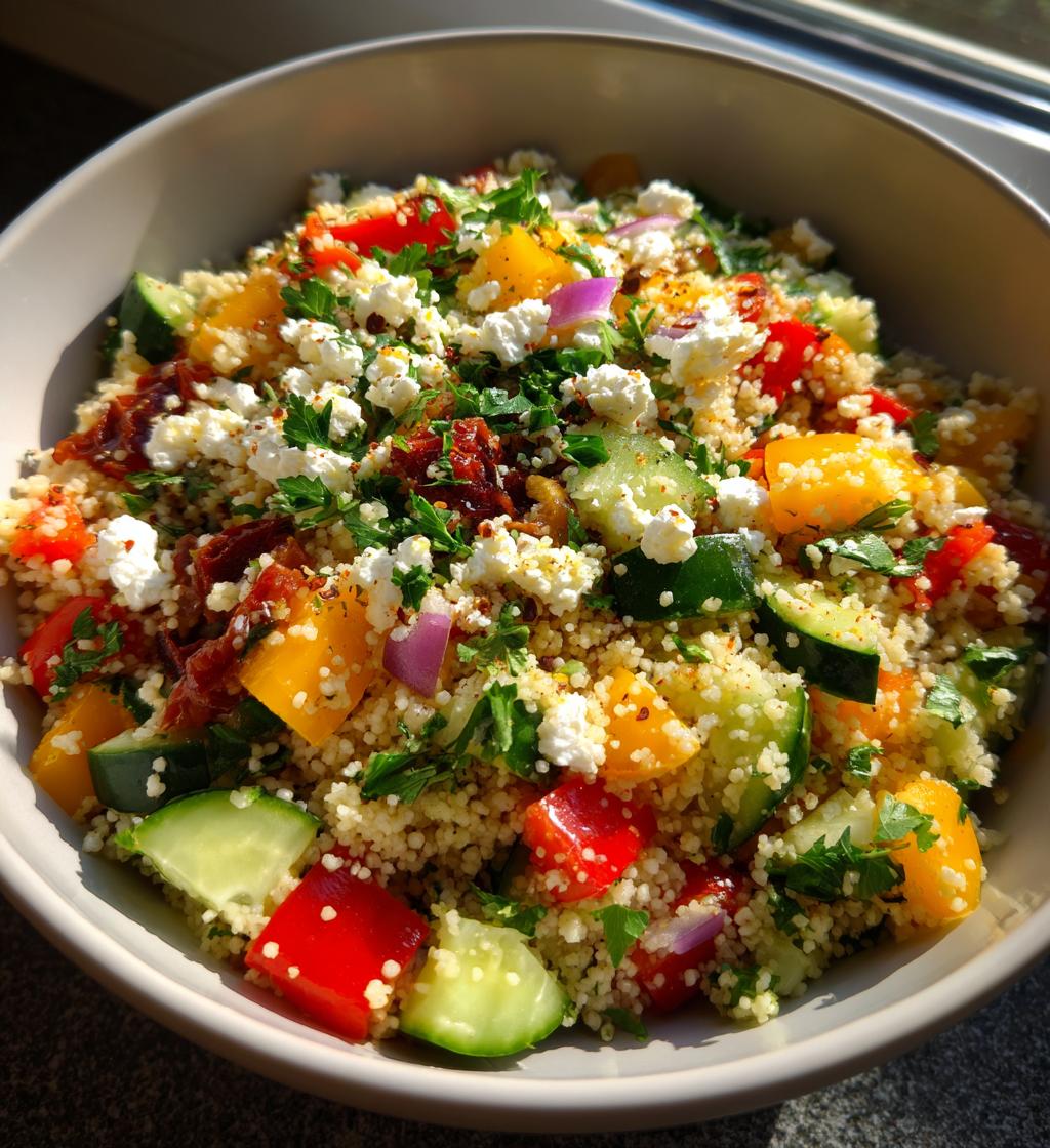 frisk salat med couscous og grønt, let og mættende - detail 1