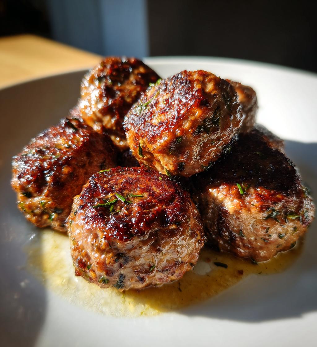 fyldte oksekødsfrikadeller med urter - detail 1