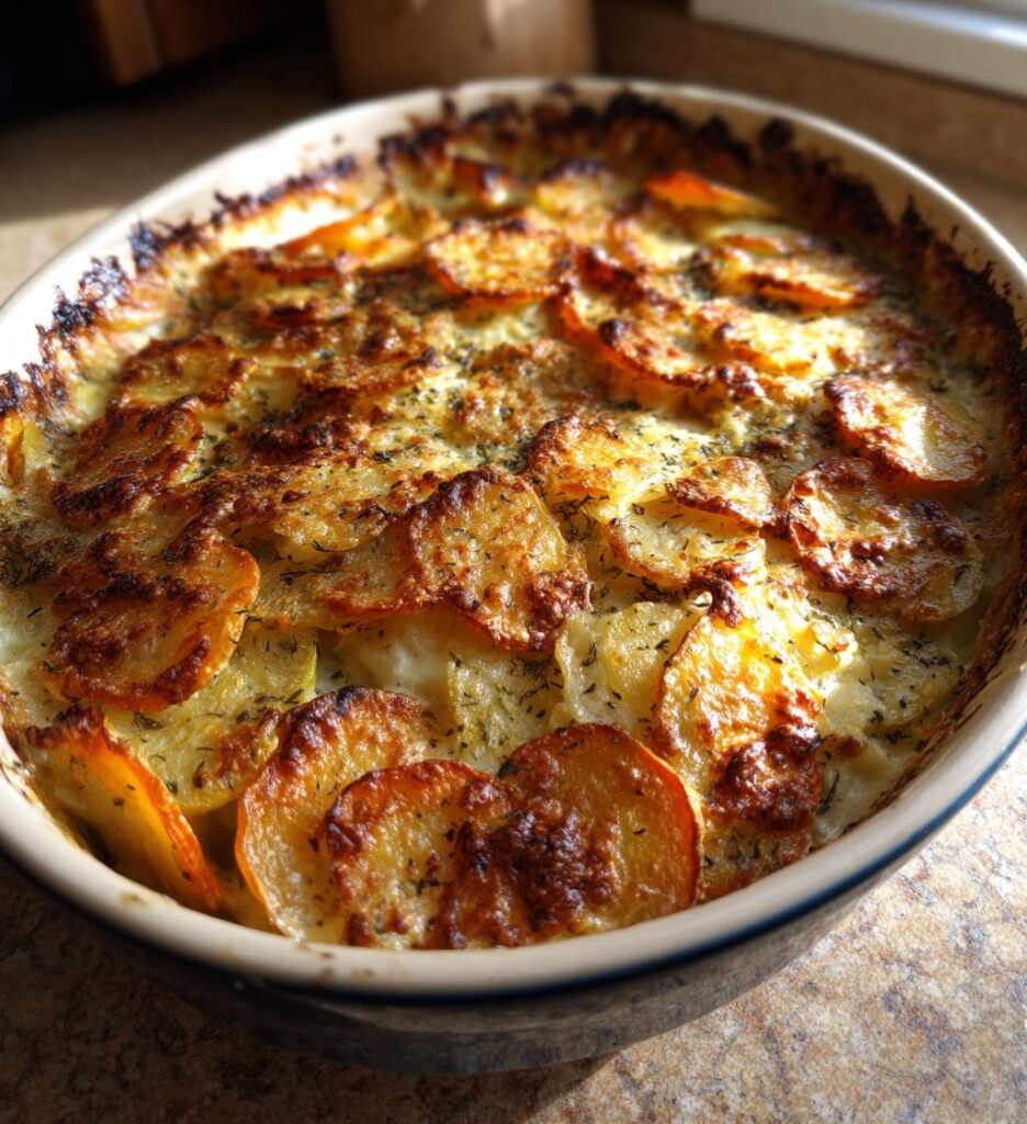 gratinerede rodfrugter med parmesan, ovnbagt tilbehør