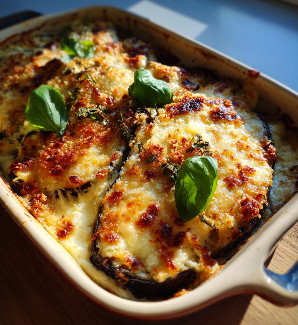 gratineret aubergine med mozzarella - detail 1