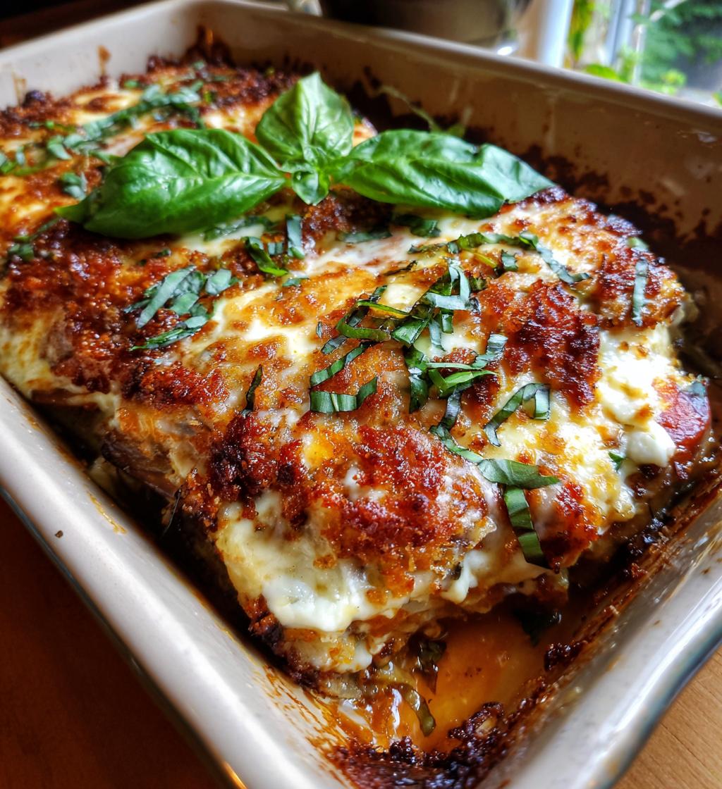 gratineret aubergine med mozzarella