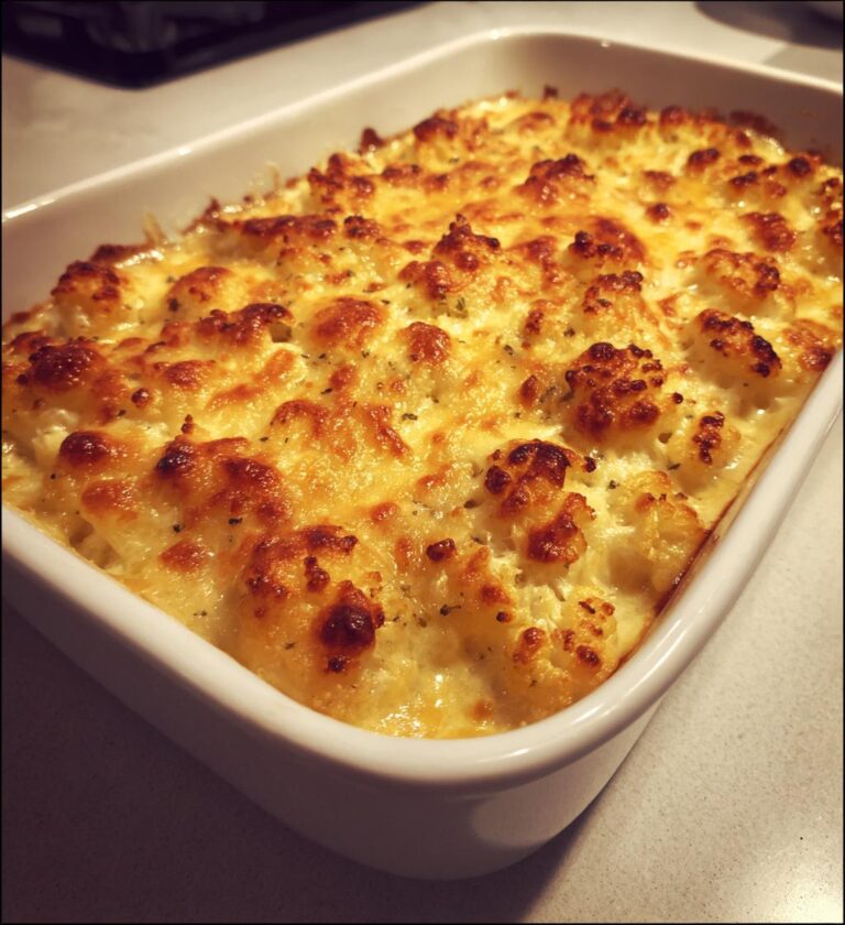 gratineret blomkål med fløde og ost