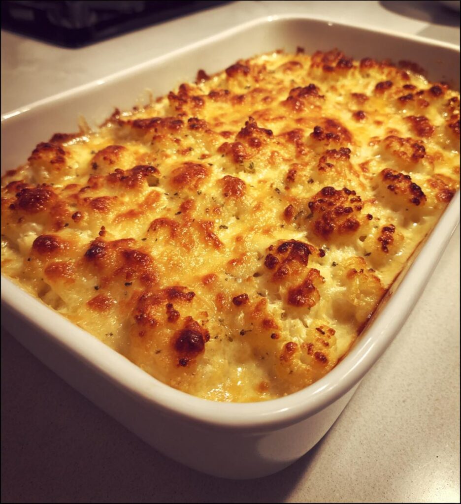 gratineret blomkål med fløde og ost