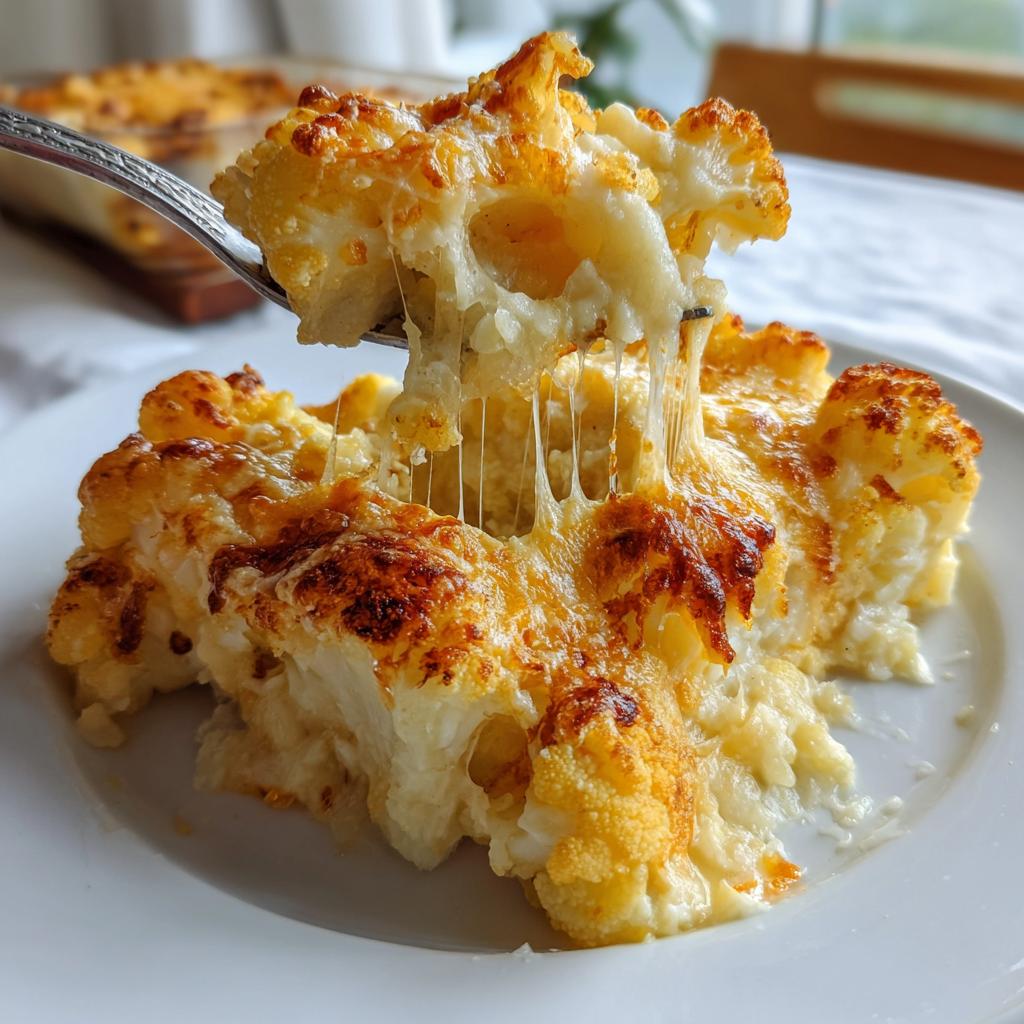 gratineret blomkål og kartoffelmos