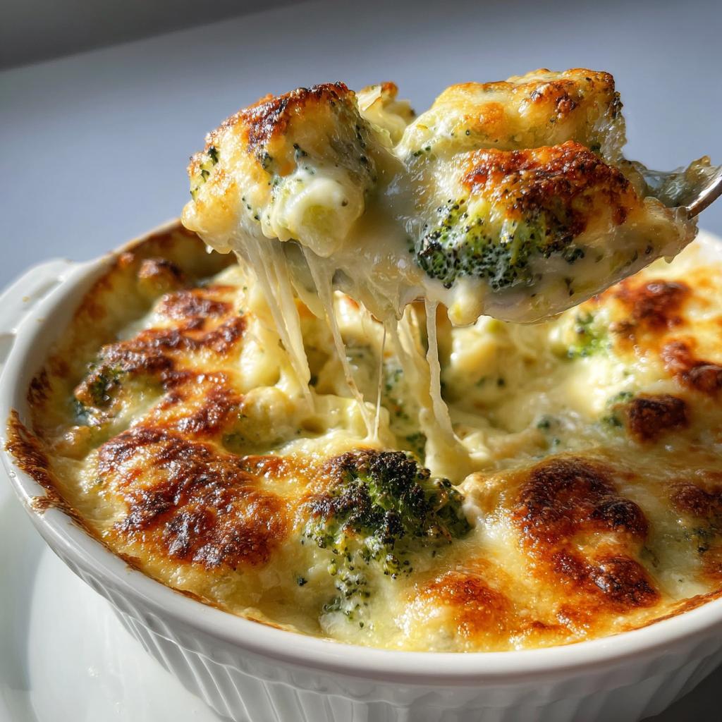 gratineret broccoli med fløde og ost