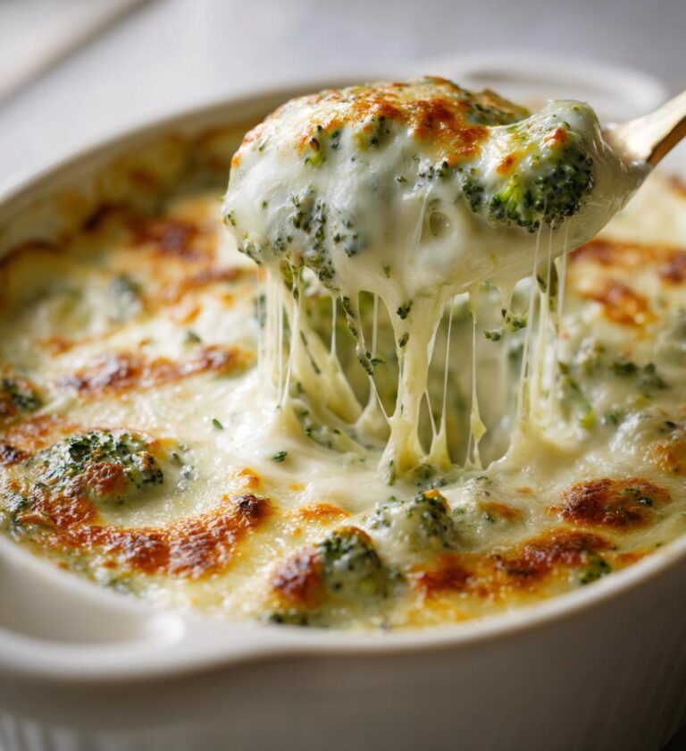 gratineret broccoli med flødesauce