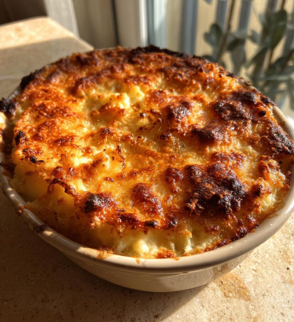 gratineret kartoffelmos med parmesan